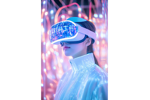 Asian Woman Experiencing Virtual, a Technology Photo by Lermont51