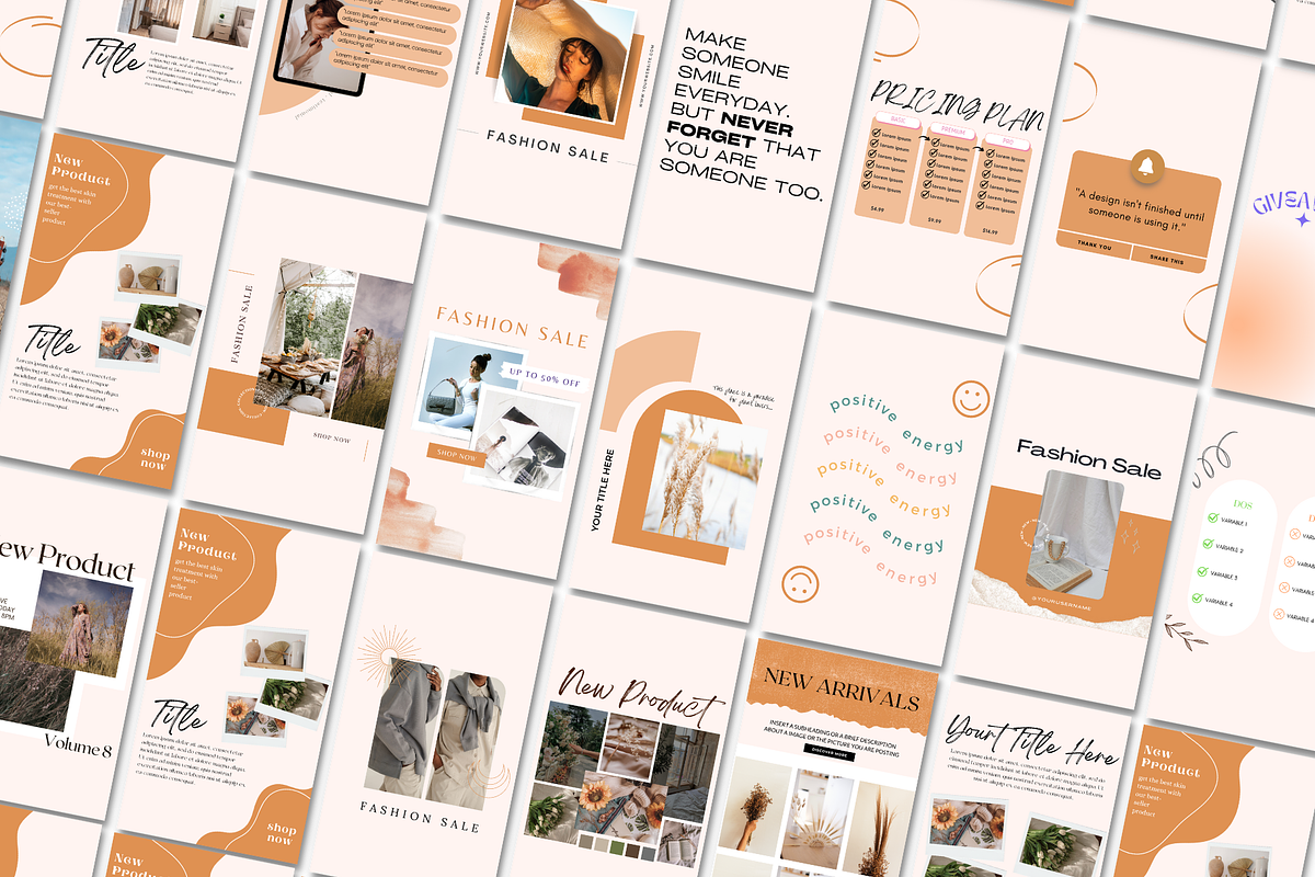 100 Boho Instagram Template Canva, a Social Media Template by Daily Creative (Photo 4 of 8)