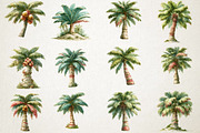 Watercolor Palm Tree PNG Clipart, a Seasonal Illustration by RobertsArt (Thumbnail 2 of 7)