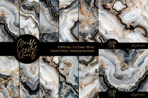 Marble Crystal Quartz Patterns, a Pattern Graphic by The Dutch Lady Designs