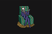 Skeleton Sitting on a Pile of Money, an Object Illustration by nomlimo.com (Thumbnail 1 of 3)