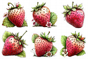 Whimsical Spring Strawberry Clipart, an Illustration by Daily.Designs (Thumbnail 5 of 7)