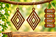 Diamond Geometric Earring Laser SVG, an Object Graphic by Libby Wishes (Thumbnail 2 of 3)
