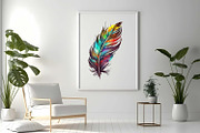 Watercolor Bright Feathers Clipart, an Object Illustration by ARTify Illustrations (Thumbnail 4 of 8)