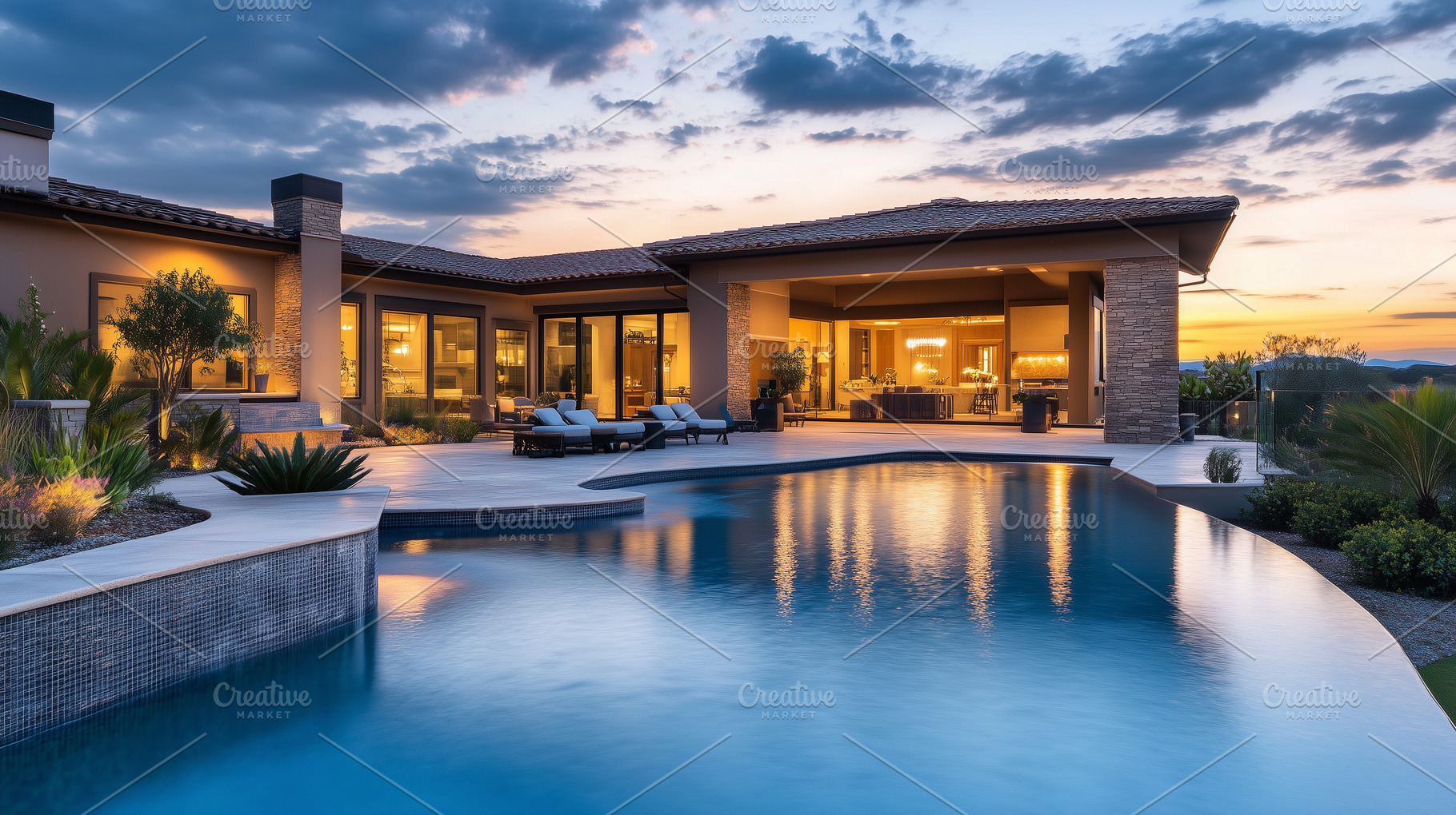 Luxurious modern villa with pool, an Architecture Photo by MistyDay