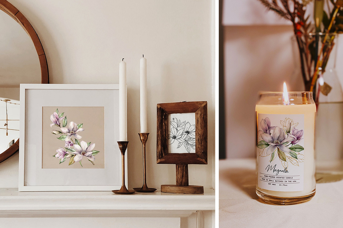 Magnolia flower leaves Watercolor, an Object Graphic by Yuliya Derbisheva (Photo 8 of 13)