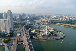 Aerial view of Singapore city skyline, an Architecture Photo by GoodGoods