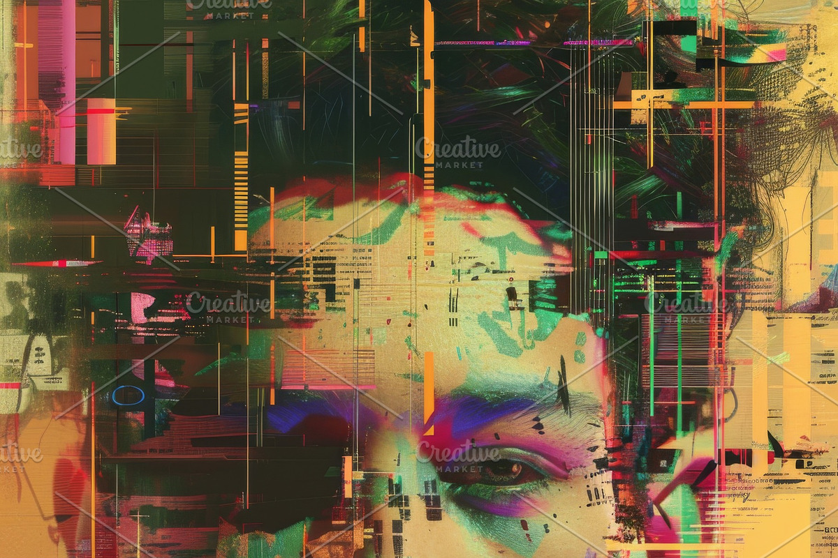90 Glitch faces, a Person Illustration by Handmadefont (Photo 48 of 94)