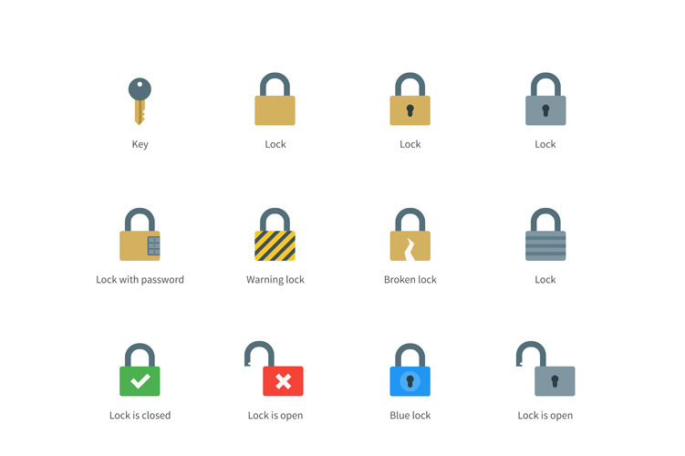 Lock and key color icons, an Icon by theungsys