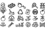 Farm Gardening Line Art Set, an Illustration by designvectx (Thumbnail 2 of 3)