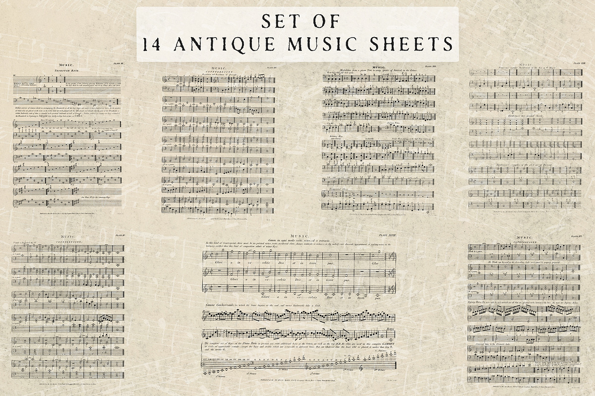 Vintage Sheet Music Overlays, a Pattern Graphic by Century Library (Photo 8 of 17)
