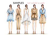 Straight Pose Fashion Croquis, a Person Illustration by Art by Lin (Thumbnail 4 of 5)