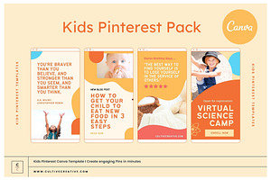 Kids Pinterest Canva Templates, a Social Media Template by Cultive Creative