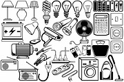 Electronic equipment and appliances, a Decorative Illustration by LineworkStock (Thumbnail 2 of 3)