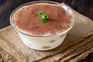 Classic Italian tiramisu dessert, a Food & Drink Photo by Alexander Prokopenko
