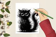 Quirky Black Cats Clipart, an Illustration by RobertsArt (Thumbnail 4 of 7)