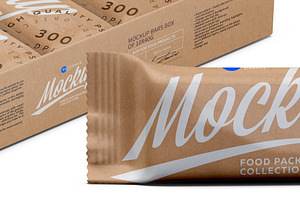 Kraft Bars And Box Of 10x40g Mockup