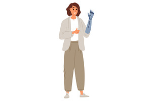 Smiling young woman with prosthetic, a Healthcare Illustration by Vectorbuum