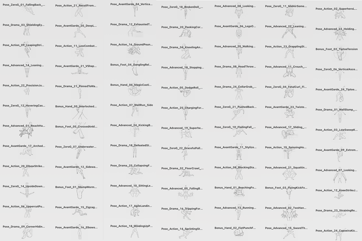 120 Dynamic Female Poses Procreate, a Brush Add-On by Selentaori Studio (Photo 2 of 11)