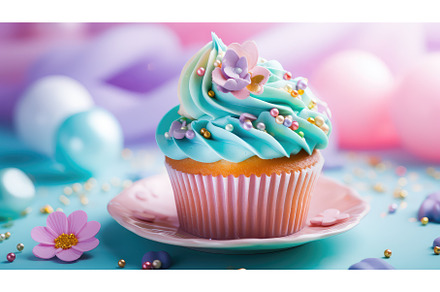 colorful bright cupcake food ai, a Background Photo by pikepicture