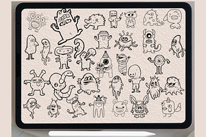 200 Cute Monster Brush Stamp V.1