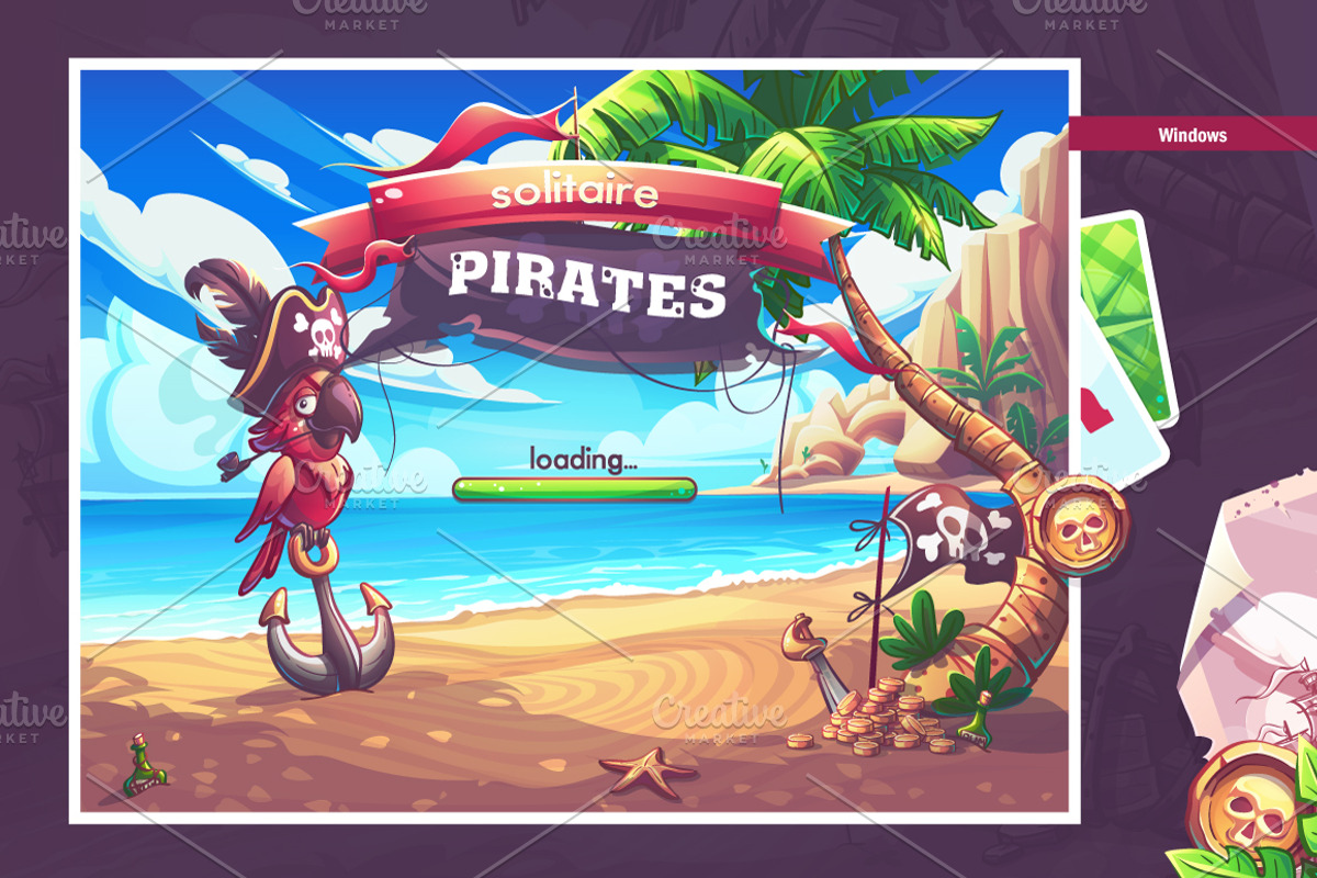 Solitare Pirates - Casual Game UI, an UI Kit Template by Nearbirds (Photo 2 of 12)