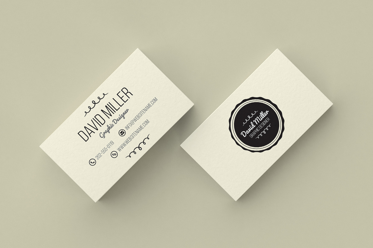 Vintage Minimal Business Card, a Business Card Template by GraphicPick (Photo 1 of 3)