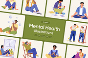 Mental Health Illustration Set, a Healthcare Illustration by Creative Stall (Thumbnail 1 of 9)