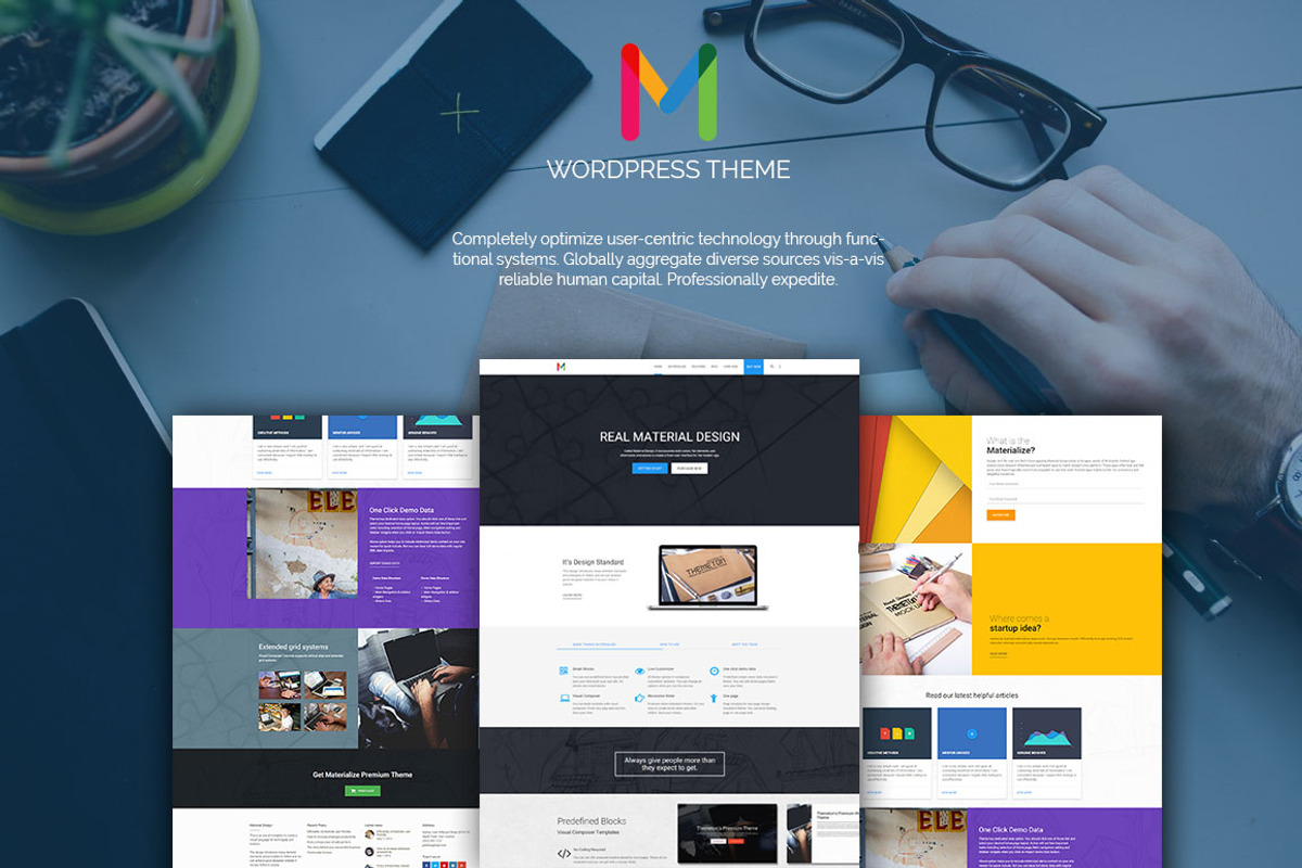 Materialize: MultiPurpose Theme, a WordPress Template by ThemeTon
