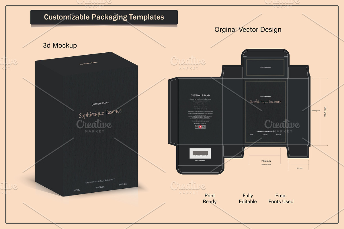 Box packaging die cut template desig, an Object Graphic by sumonuix (Photo 2 of 2)