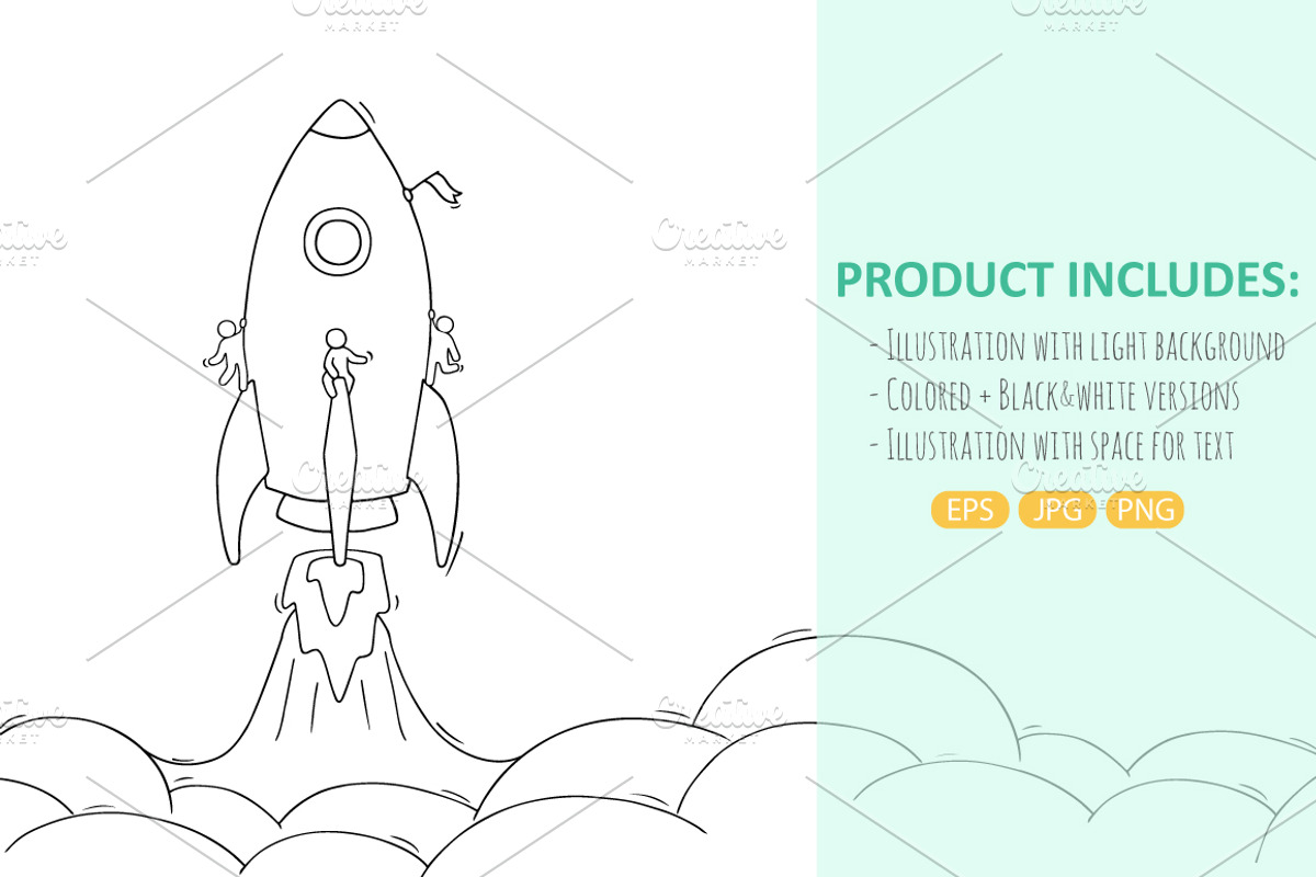 Cartoon rocket launch, a Person Illustration by Sapunkele (Photo 2 of 2)