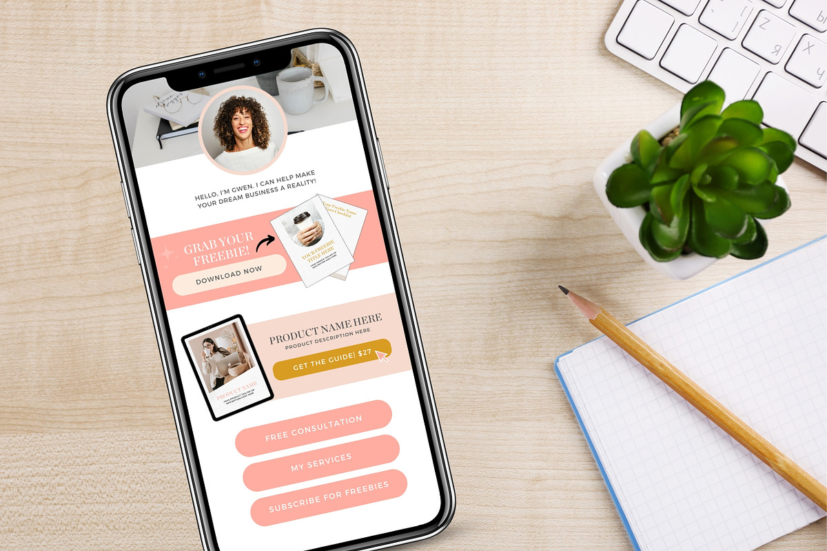Canva Link In Bio Template | Coach, a Landing Page Template by Ciera Design Templates (Photo 10 of 10)