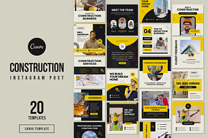 Construction Social Media Canva, a Social Media Template by Pixelpick