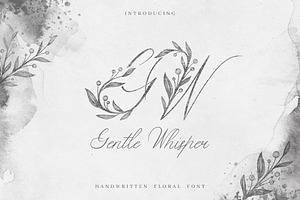 Gentle Whisper. Wedding Floral Font