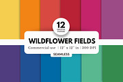 12 Wildflower Fields Digital Papers, a Background Graphic by NorthWindPixels (Thumbnail 1 of 4)