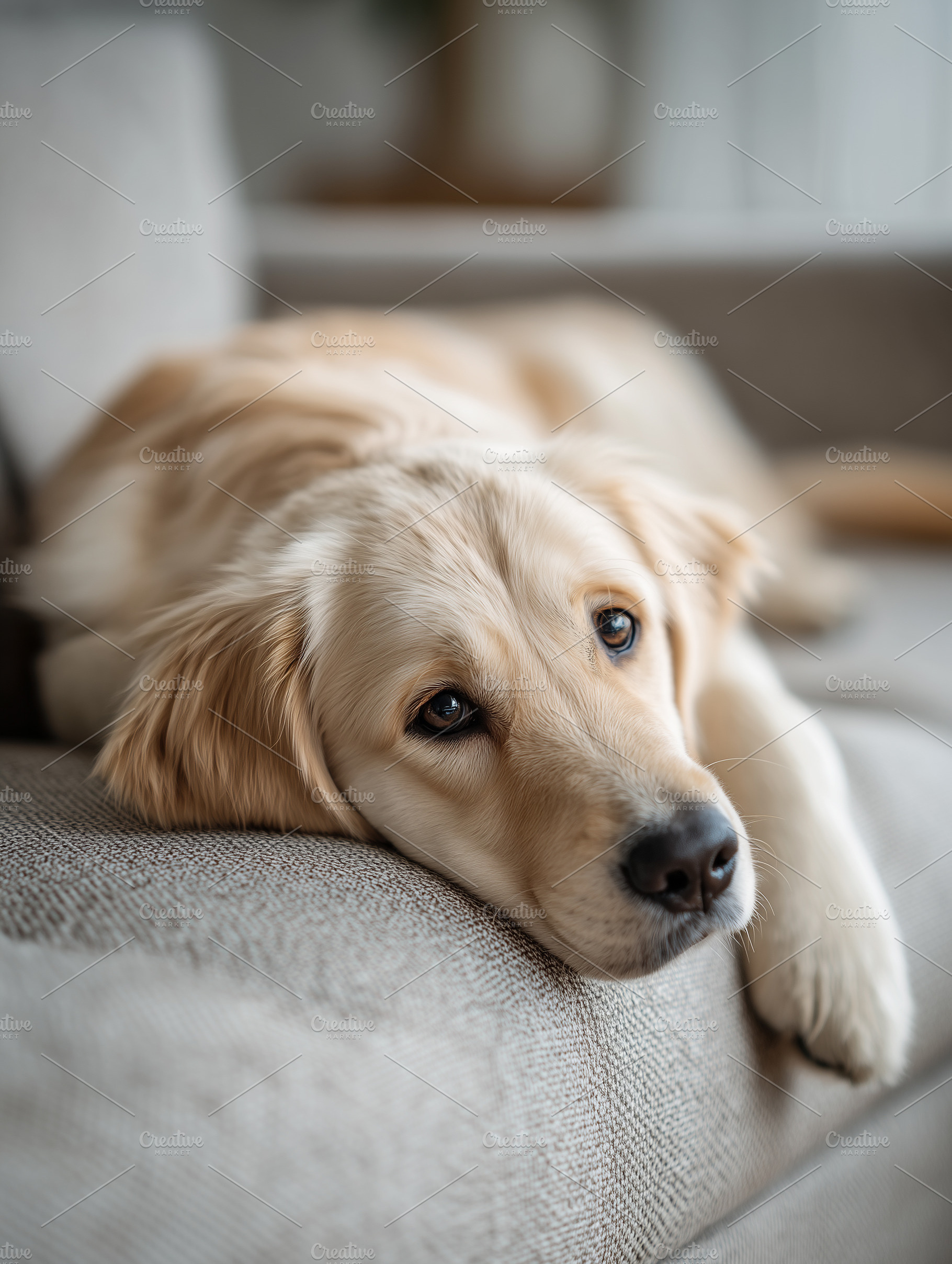 Adorable golden retriever dog rest, an Animal Photo by MistyDay