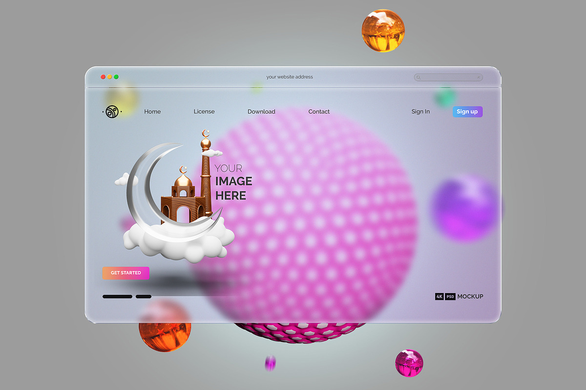 Gradient Glassmorphism Background, a Wearable Device Mockup by Artlogs (Photo 3 of 4)
