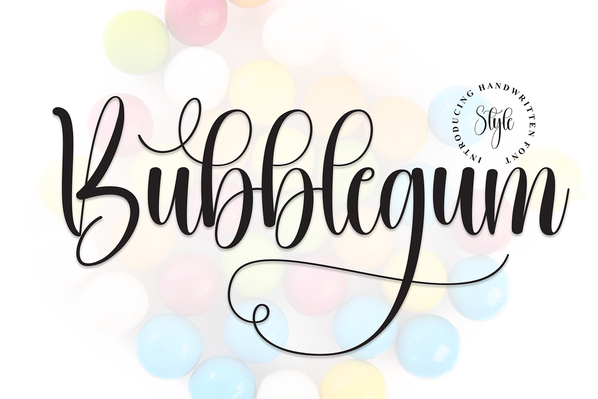 Bubblegum | Script Font, a Handwritten Font by Scratchones (Photo 1 of 9)