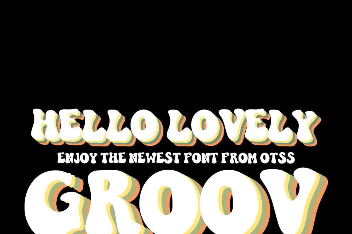 rainbow cloud - a groovy retro font, a Handwritten Font by OnTheSpotStudio (Photo 4 of 5)