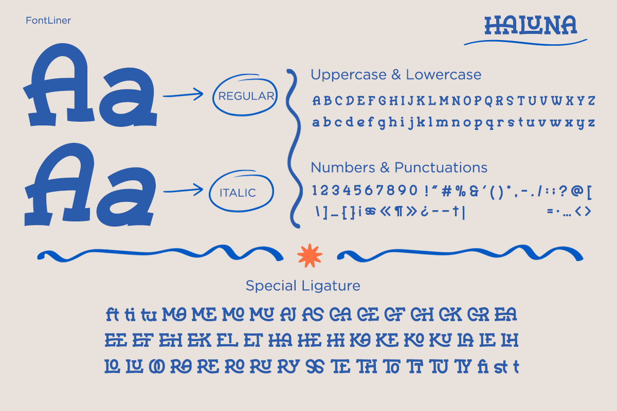 Haluna - Playful Slab Serif, a Slab Serif Font by Font Liner (Photo 13 of 13)