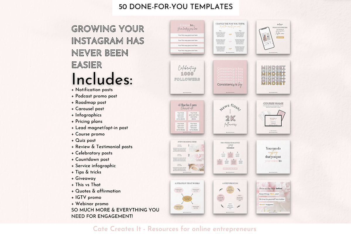 Instagram Canva templates engagement, a Social Media Template by Cate ...