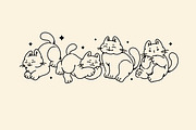 Lazy cute cats. Lineart collection, an Animal Illustration by heyXeni (Thumbnail 7 of 11)