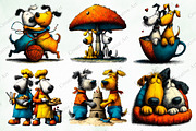 Quirky Dogs Friendship Clipart, an Illustration by Creative Art (Thumbnail 4 of 9)