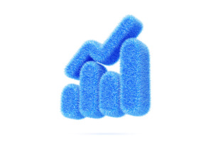 Blue fur fluffy bar chart or diagram, a Finance Illustration by Marozhkastudio
