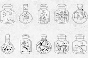 Mason Jars Vector Set, Mason Jar Art