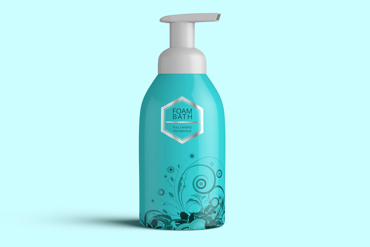 Foaming Soap Dispenser Bottle Mockup, a Cups & Container Mockup by Digitalphaser (Photo 3 of 7)