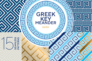 Greek Key Meander Patterns Set