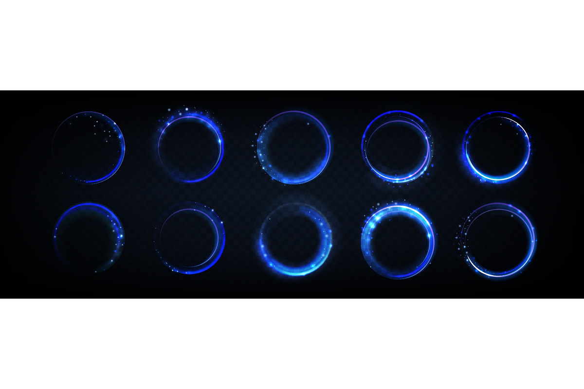Glowing blue neon rings with magical, an Object Illustration by art PVP - market (Photo 1 of 3)