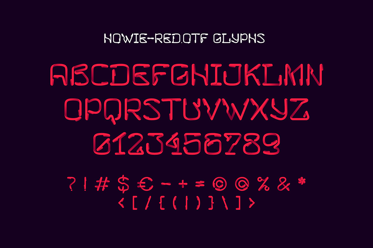 Howie neon line multicolored font, a Symbol Font by kaer_shop (Photo 7 of 7)