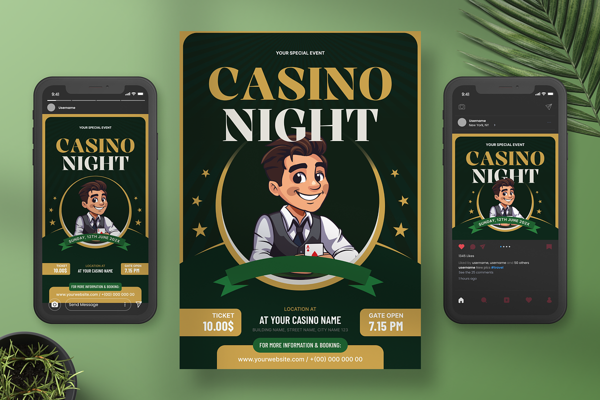 Casino Night Flyer, a Flyer Template by Annora Studio (Photo 3 of 4)